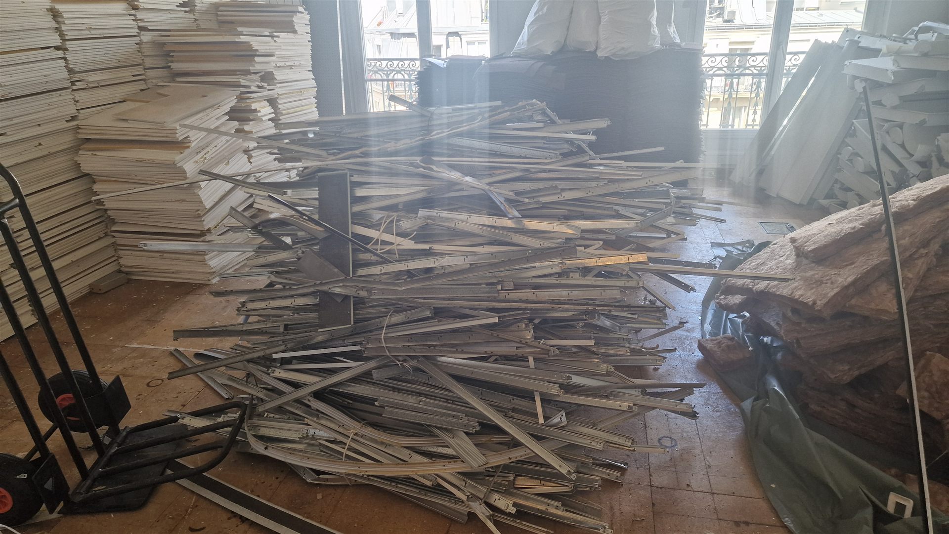 Matériaux triés pendant le chantier de curage